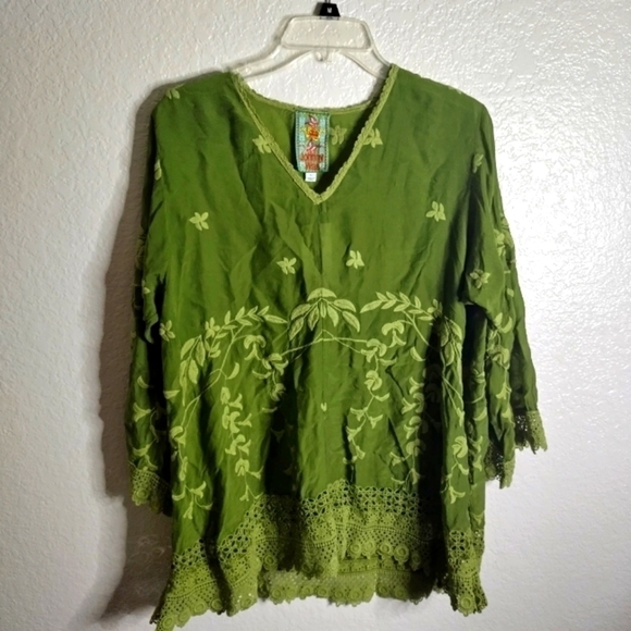 NWT Johnny Was teyanna embroidered tunic green sz S - Picture 1 of 9